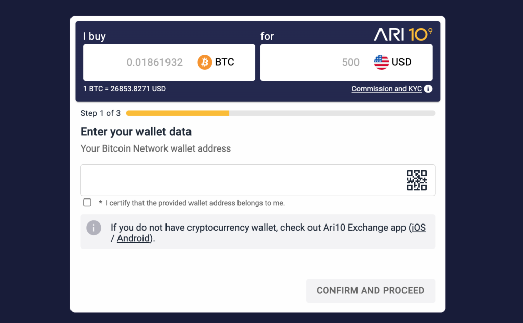 ari10 gateway kryptowaluty bitcoin zakup btc